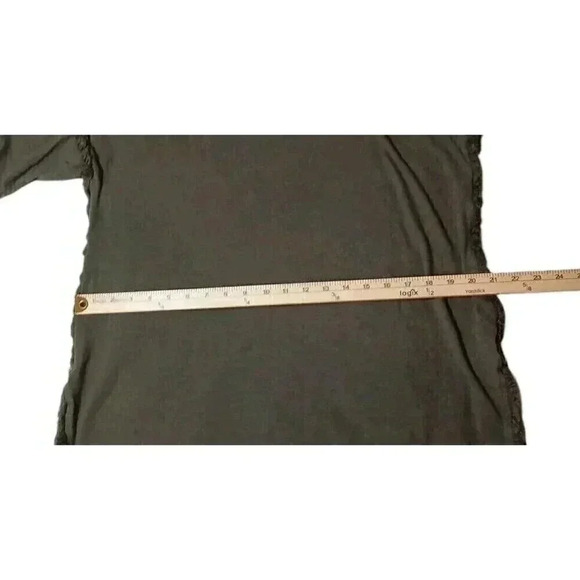 Umgee Green Fringed Hi-Lo Top Women's Size M Boho Festival Stretch Cotton - Picture 5 of 8